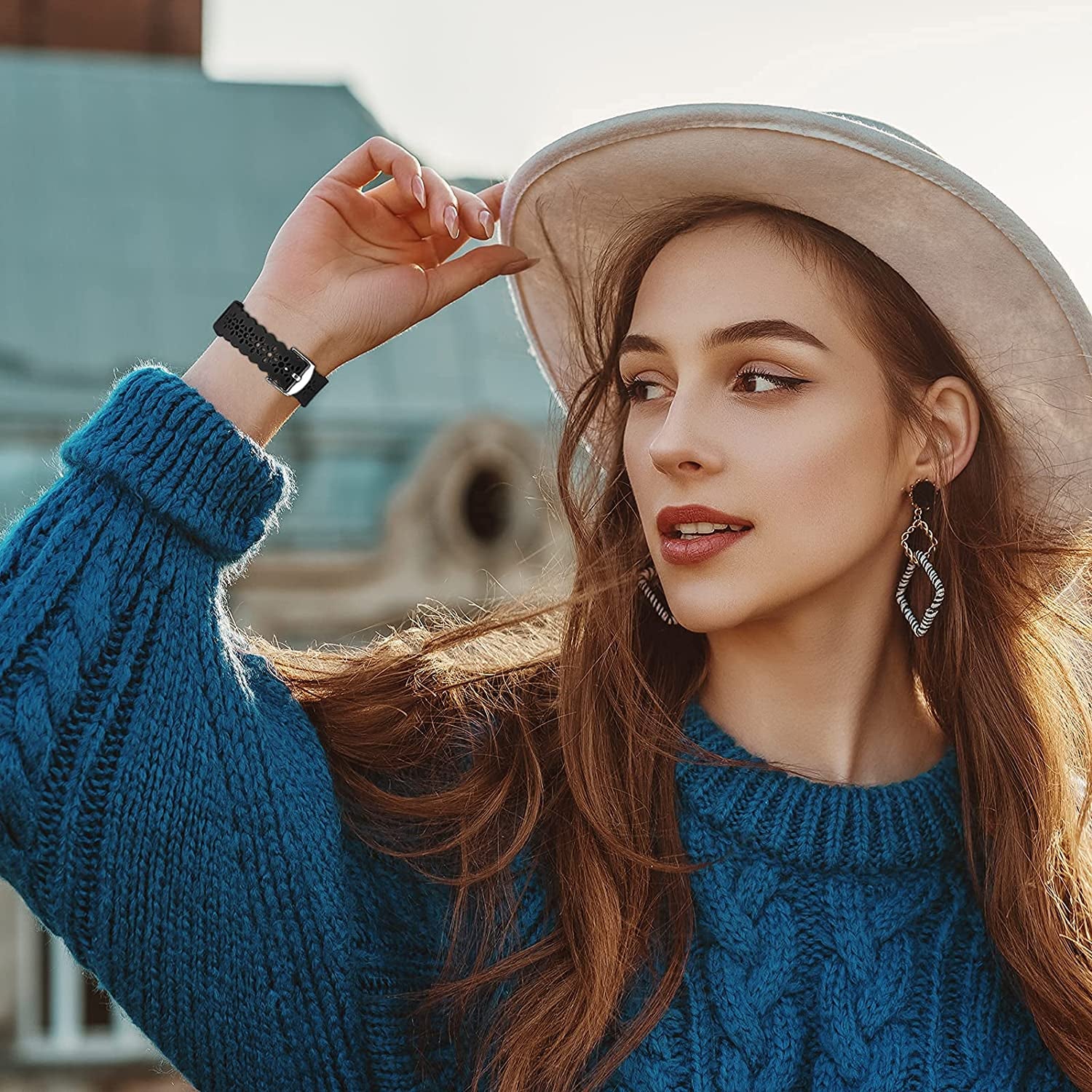 Lace Silicone Band 20Mm Compatible for Samsung Galaxy Watch 4 40Mm 44Mm/Watch 3 41Mm/Active 2 Watch Bands 40Mm 44Mm/Watch 4 Classic 42Mm 46Mm, Slim Bands Soft Smartwatch Strap for Women(Black)  Seizehe   