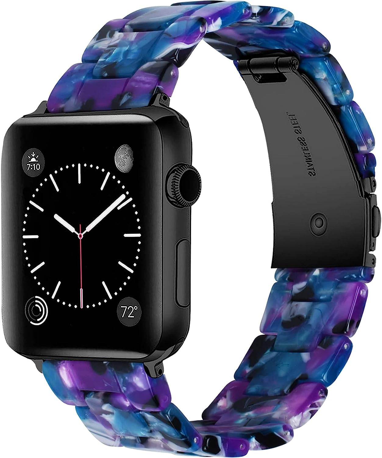 NYENEIL Compatible with Apple Watch Band 38Mm 40Mm 41Mm 42Mm 44Mm 45Mm Ultra 49Mm for Iwatch SE Lightweight Resin Wristband Bracelet Strap Series 8 7 6 5 4 3 2 1 Mens Womens  NYENEIL Blue flower 38MM/40MM/41MM 