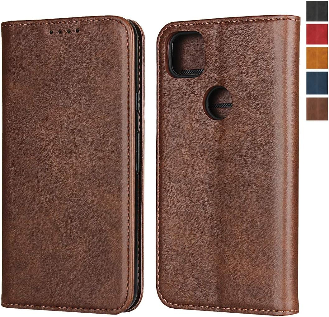 Jaorty Designed for Pixel 4A Wallet Case,Premium PU Leather Flip Folio Case with Card Slot,Stand Holder,Magnetic Closure TPU Case for Google Pixel 4A 4G 5.81 Inch,Navy Blue  Jaorty Brown  