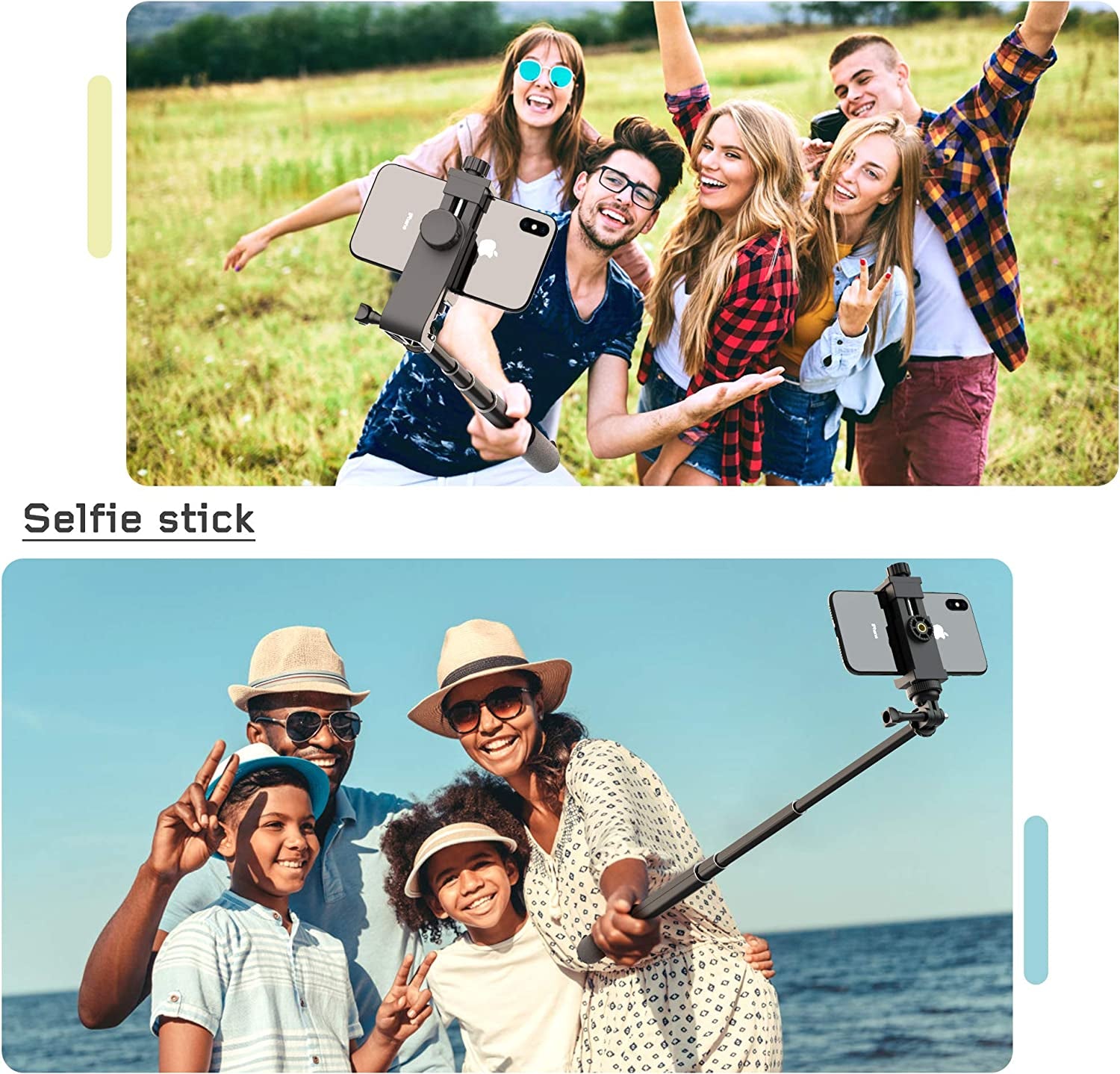 Universal Phone Tripod Mount Adapter with Ｗireless Camera Remote, Cell Phone Holder with Adjustable Clamp for Selfie Stick Monopod Compatible with Iphone, Samsung and so On, Wrist Strap Included  Zttopo   