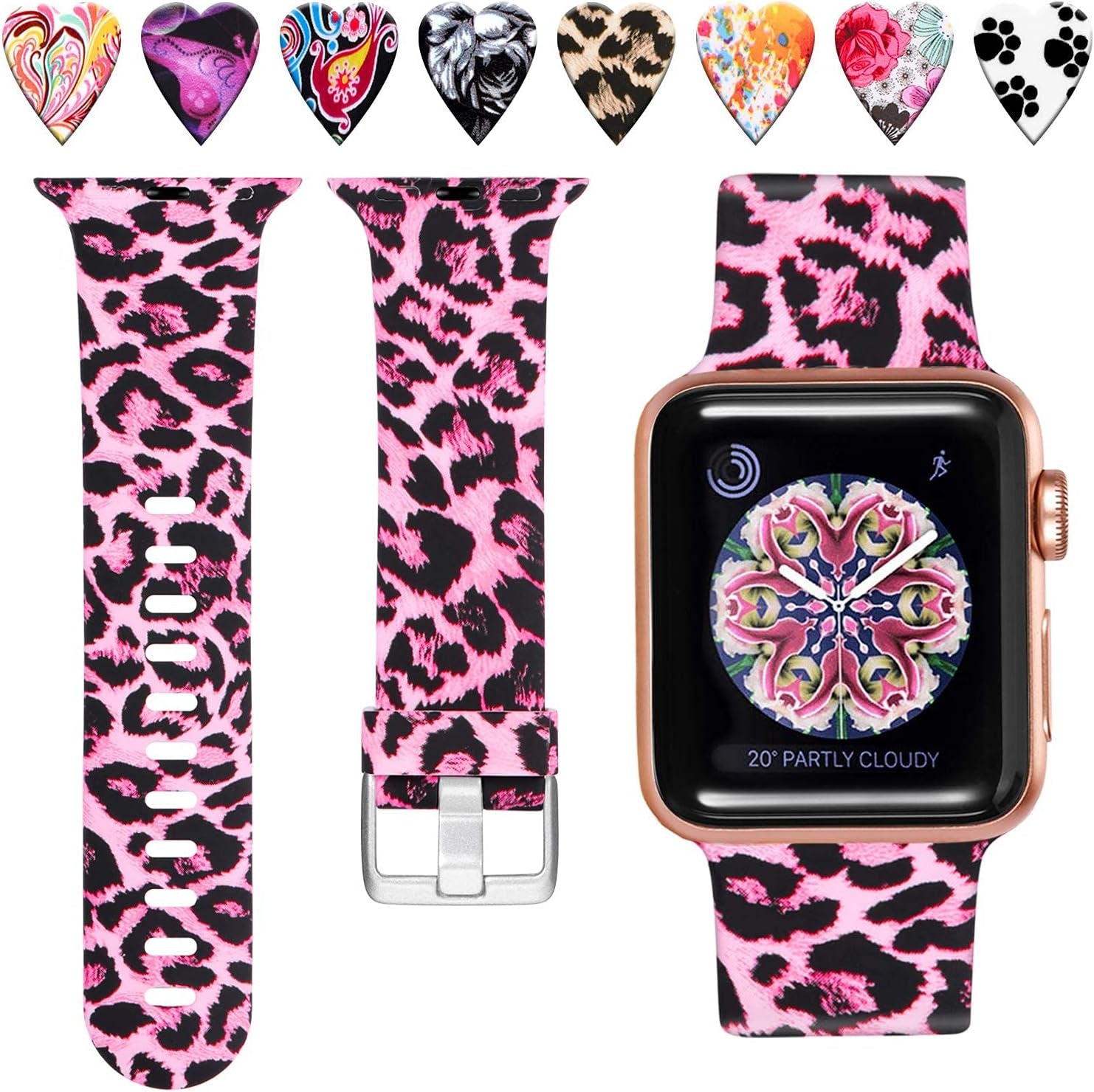 Laffav Compatible with Apple Watch Band 41Mm 40Mm 38Mm Iwatch SE & Ultra & Series 8/7/6/5/4/3/2/1 for Women Men, Sexy Leopard, S/M  Laffav   