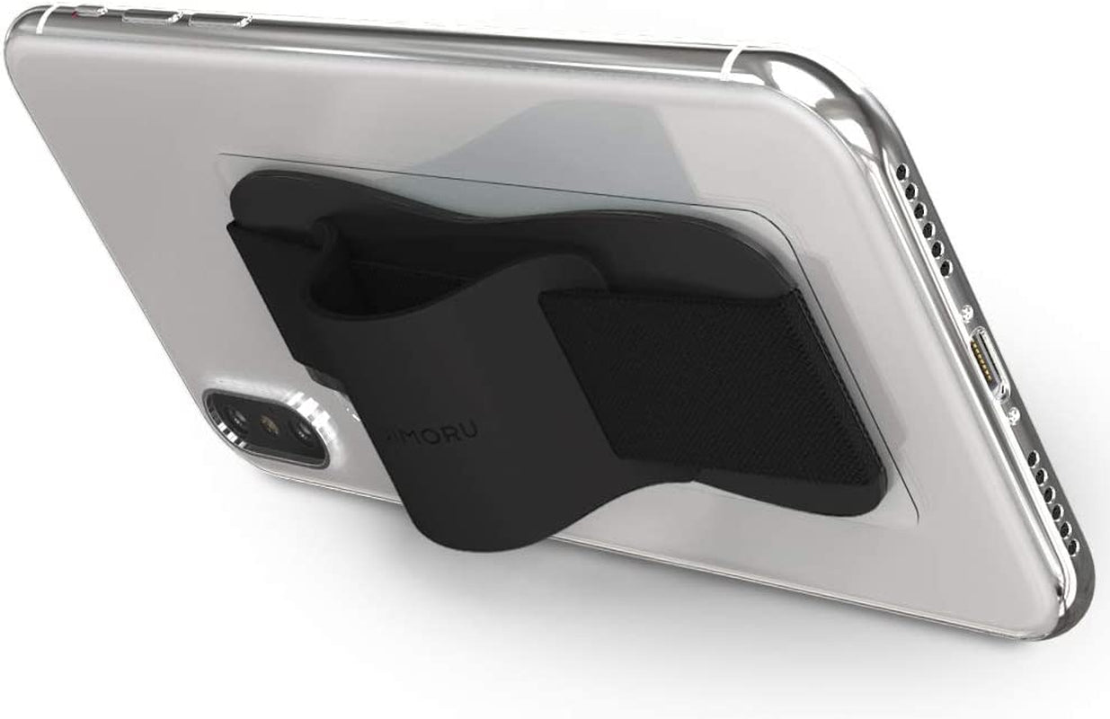 Sinjimoru Silicone Mobile Phone Grip with Stand, Cell Phone Stand for Desk & Secure Iphone Holder Strap for All Smartphone. Sinji Grip Silicone Black  Sinjimoru Co., Ltd   