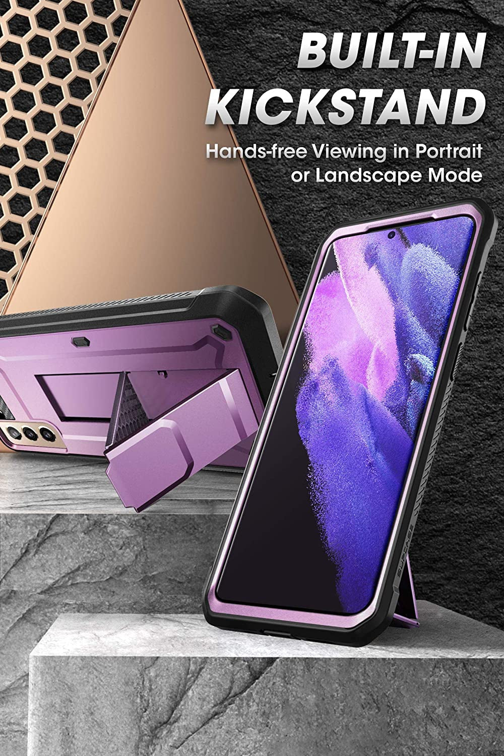 SUPCASE Unicorn Beetle Pro Series Case Designed for Samsung Galaxy S21 5G (2021 Release), Full-Body Dual Layer Rugged Holster & Kickstand Case without Built-In Screen Protector (Violte)  SUPCASE   