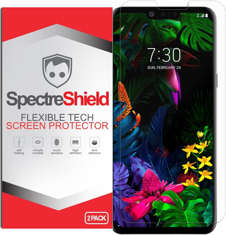 Spectre Shield (2-Pack Screen Protector for LG G8 Thinq (6.1" Inch) Screen Protector Case Friendly Accessories Flexible Full Coverage Clear TPU Film  Spectre Shield   