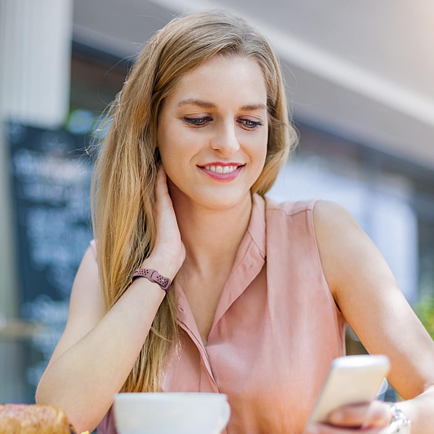 Ouwegaga Compatible with Apple Watch Band 38Mm 40Mm 41Mm 42Mm 44Mm 45Mm, Soft Silicone Slim Sport Breathable Holes Iwatch Bands Replacement Wristband for Iwatch SE & Series 7 6 5 4 3 2 1 for Women Men  Ouwegaga   