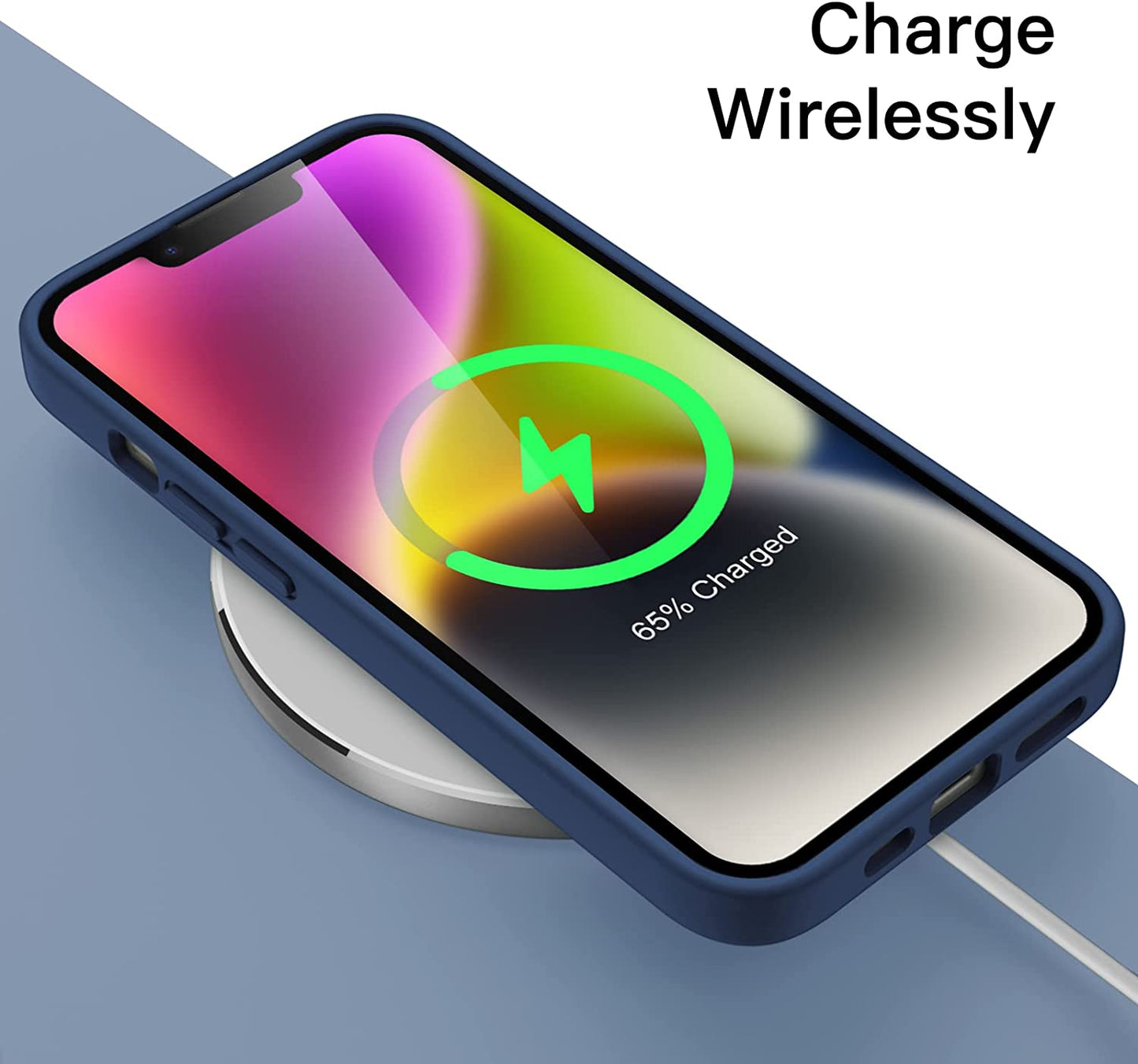 Jetech Silicone Case for Iphone 14 6.1-Inch, Silky-Soft Touch Full-Body Protective Phone Case, Shockproof Cover with Microfiber Lining (Cobalt Blue)  JETech   