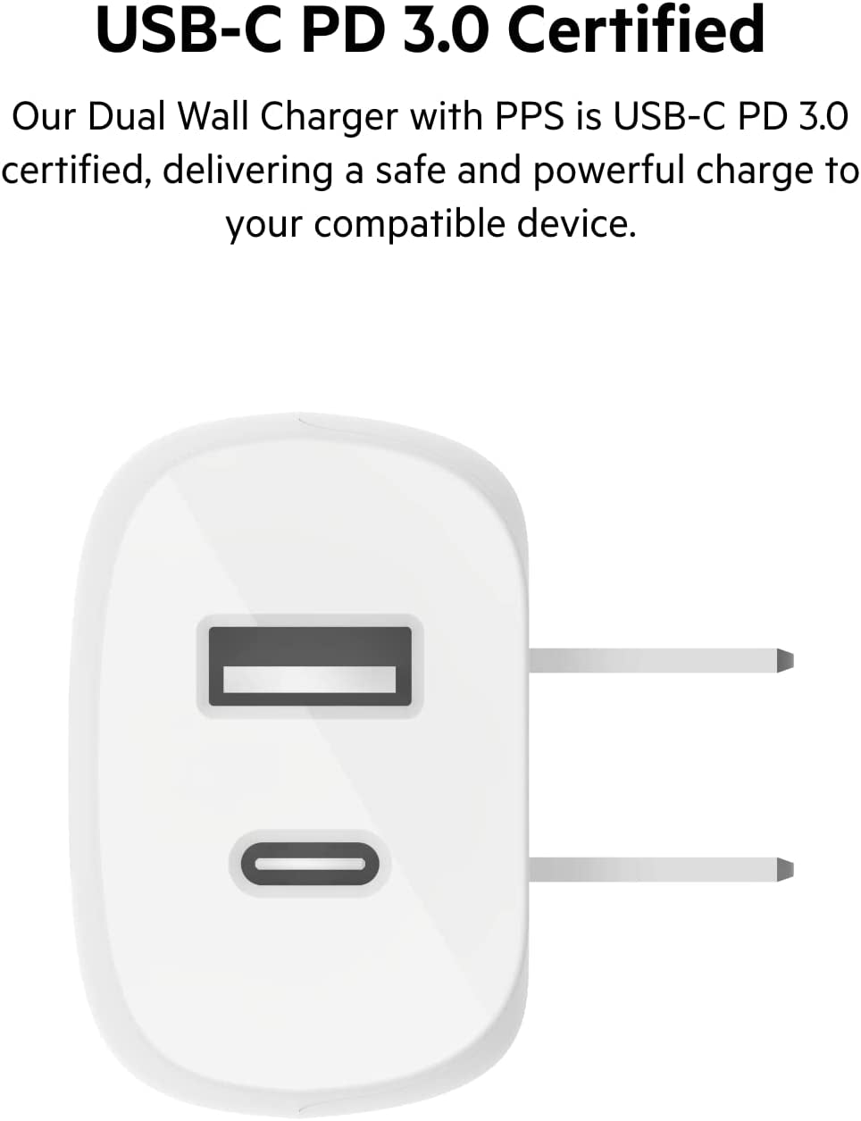 Belkin 37 Watt USB C Wall Charger - Power Delivery 25W USB C Port + 12W USB a Port for PPS Charging Apple Iphone 14, 14 Pro, 14 Pro Max, 13 Pro, 13 Pro Max, Galaxy S21 Ultra & More  Belkin   