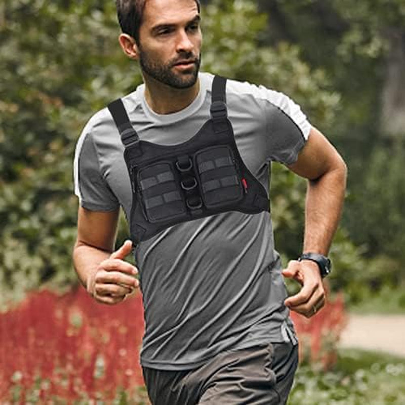 KINGSLONG Chest Bag Lightweight Chest Pack, Water Resistant Running Pack Phone Holder for Workouts, Running Backpack Vest with Pocket  KINGSLONG   