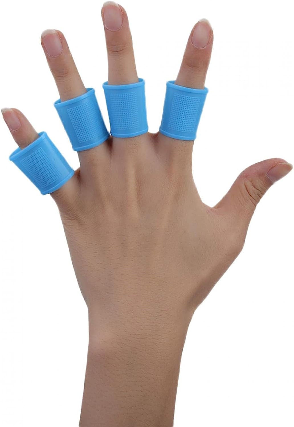 Shanrya Silicone Finger Cover Anti-Slip Grain Design Lightweight and Portable 8Pcs Finger Band, Durable Finger Band, Wonderful Accessories for Player  Shanrya   
