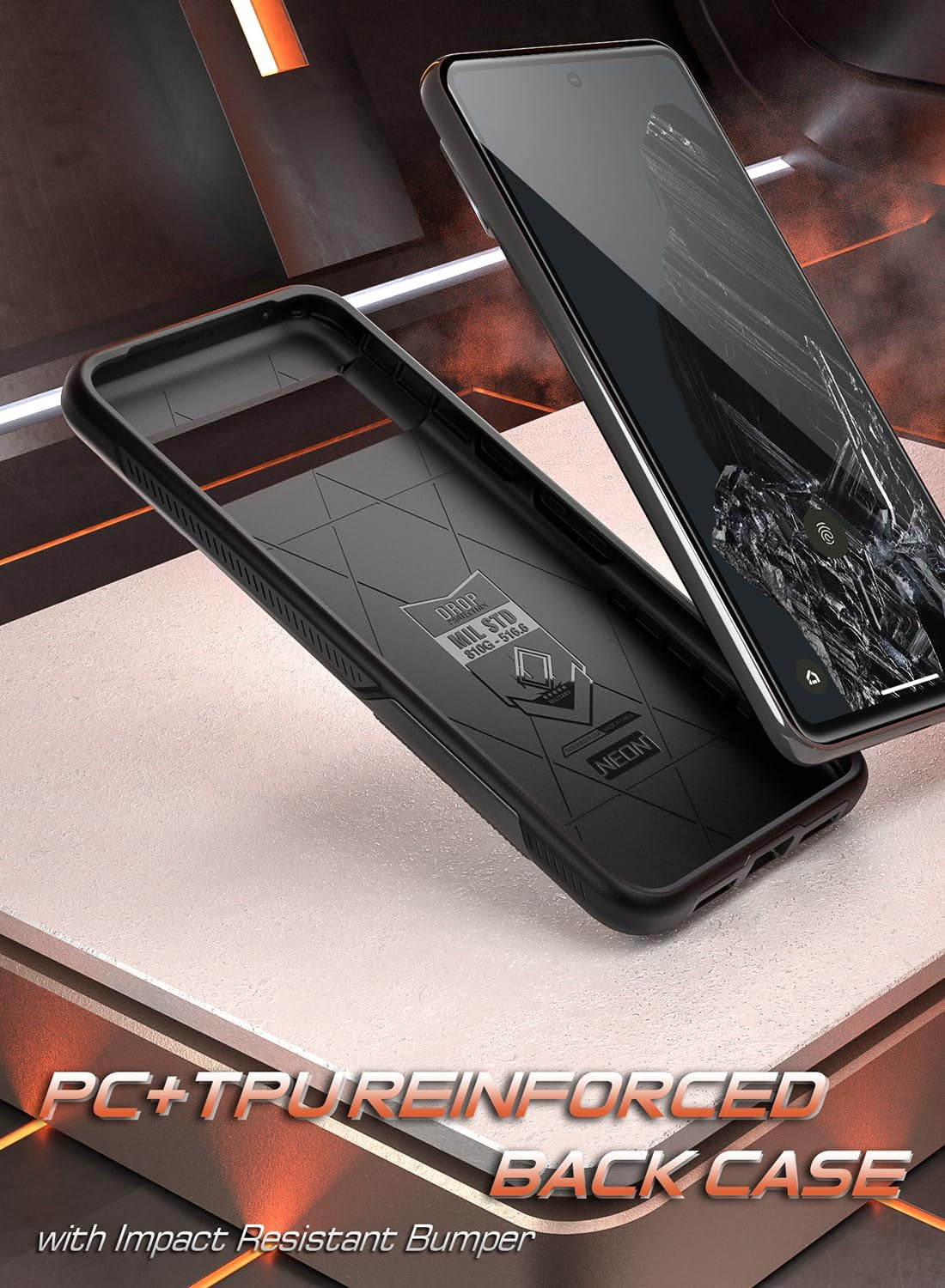 Poetic Neon Magpro Case Designed for Google Pixel 8 Pro 5G 6.7 Inch,[Compatible with Magsafe] Dual Layer Heavy Duty Tough Rugged Shockprotective New Cover, Magnetic Ring Stand, Black  Poetic   