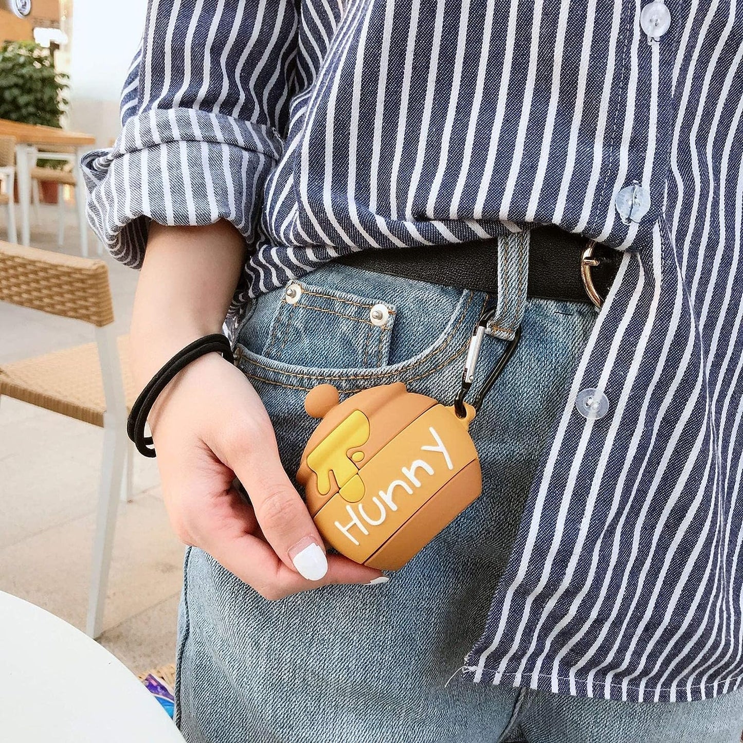 Cute Case Compatible with Apple Airpods Pro Cartoon Anime Cool Kawaii Food Cover Silicone Shell Anti-Fall Cases for New Apple Airpods 2019 for Men Women (Airpods Pro, Hunny)  FirstCorn   