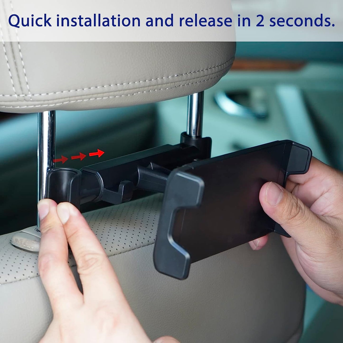 Geekria Car Headrest Mount Holder Gaming Accessories Compatible with Nintendo Switch/Switch Oled/Switch Lite/Cell Phone, or Other 5.5-10.5" Device, 180° Rotating Adjustable (Black)  Geekria   