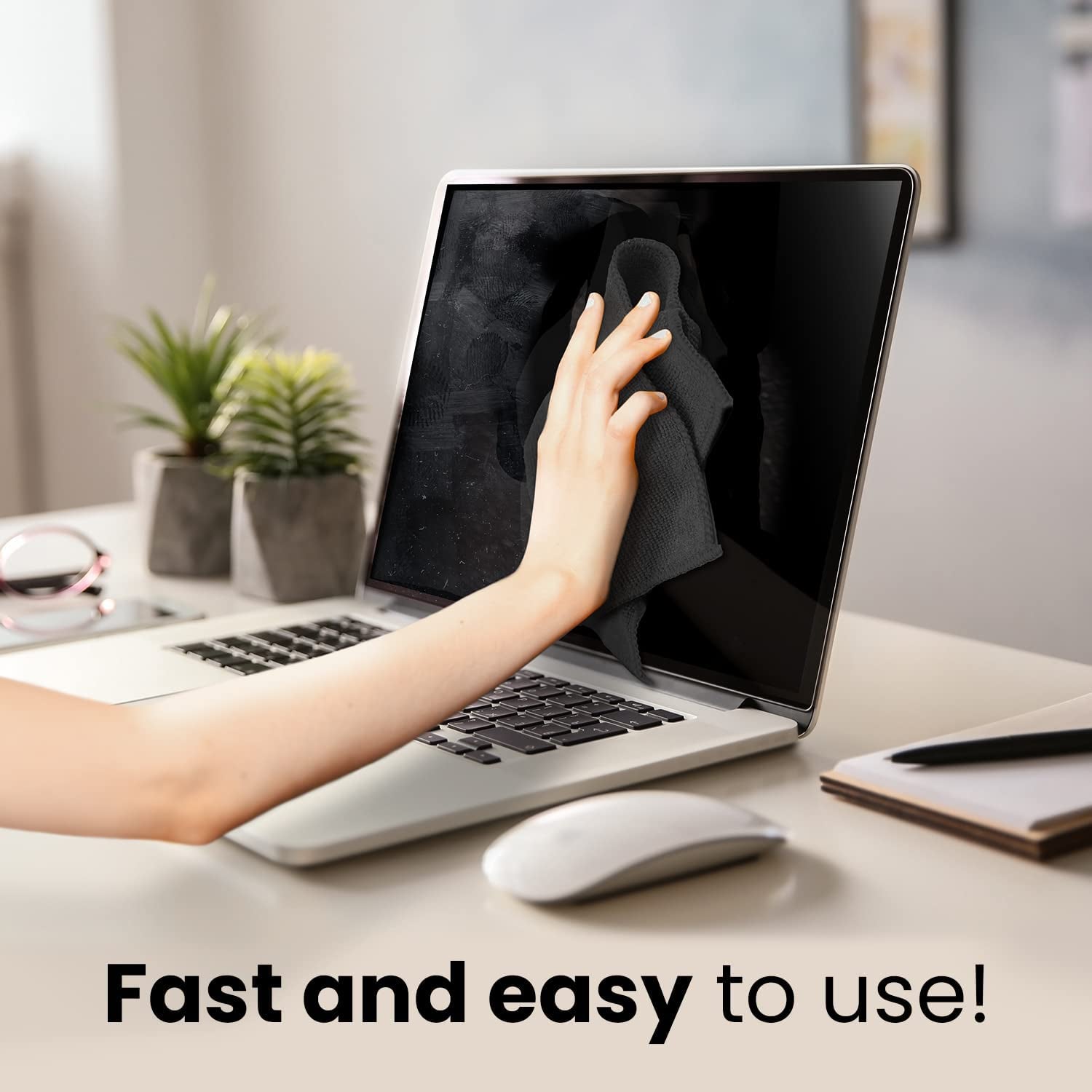 Screen Cleaner Spray (16Oz) - Large Screen Cleaner Bottle - TV Screen Cleaner, Computer Screen Cleaner, for Laptop, Phone, Ipad - Computer Cleaning Kit Electronic Cleaner - Microfiber Cloth Wipes  EVEO   