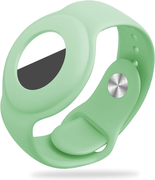TENNTOOSI Silicone Airtag Bracelet for Kids Airtag Wristband Kids Watch Band Airtags Cases Airtag Holder for Kids Children (Green)  TENNTOOSI   
