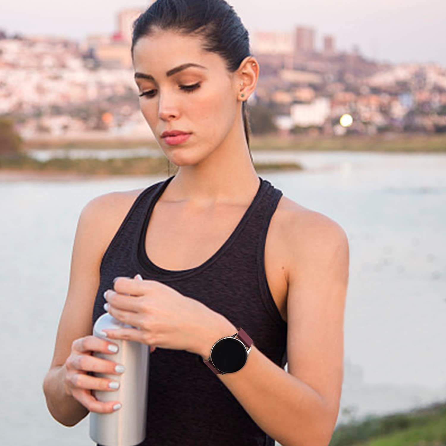 4 PACK Bands Compatible with Samsung Galaxy Watch 4 Band 40Mm 44Mm, Galaxy Watch 4 Classic Band 42Mm 46Mm, Galaxy Watch 5 Bands, Galaxy Watch 5 Pro, 20Mm Adjustable Silicone Sport Strap Replacement Band for Galaxy Watch 4 / 5 Women Men  Wanme   