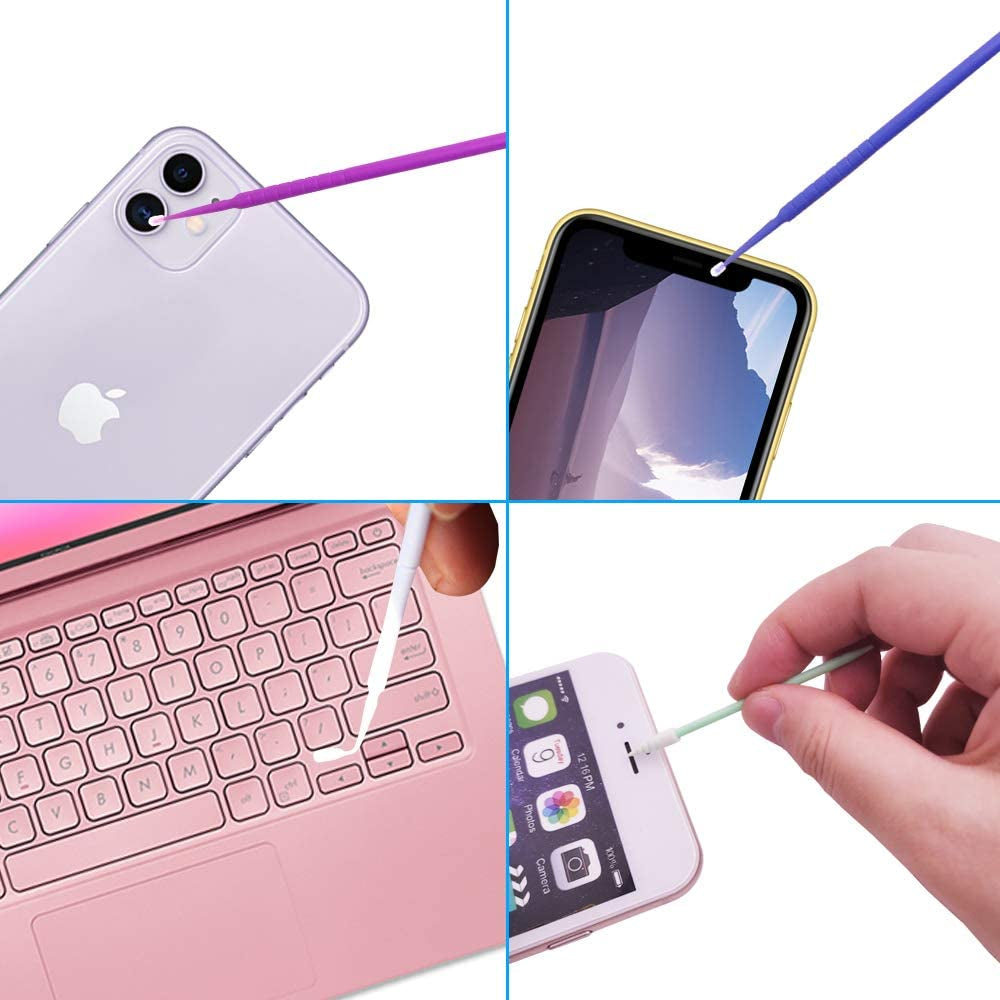 53 Pcs Cleaning Kit,Sonku Bendable Mini Soft Brushes Long Spiral Pointed Cleaning Sticks with anti Static Cleaning Brushes and Cleaning Cloth for Tablet,Camera,Laptop,Or Computer Cleaning  Sonku   