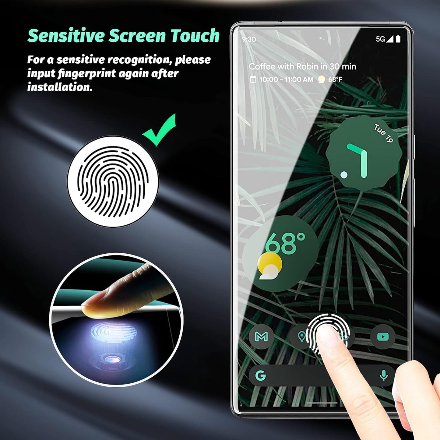Asbellt 3 Pack for Google Pixel 6 Pro Screen Protector Tempered Glass 2 Pack UV Glass with 1 Pack Camera Lens Protector for Pixel 6 Pro 5G Support Fingerprint Reader Case Friendly (Clear)  AsBellt   