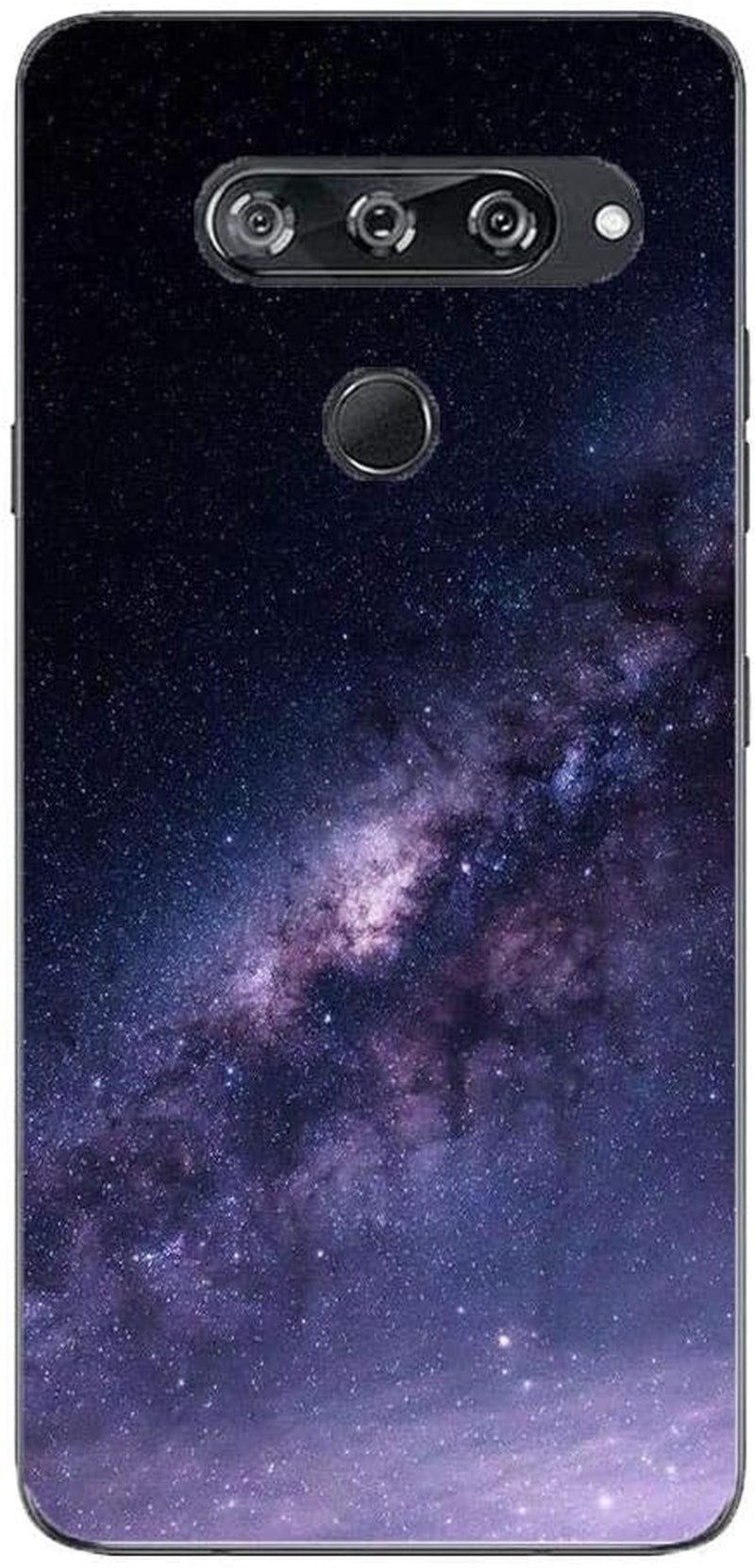 Transparent Crystal Clear Soft Gel TPU Anti-Yellowing Cover Case for LG V40 Thinq-Interstellar Purple Space Star 3  RLKONAN   