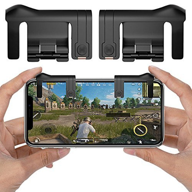 PUBG Mobile Game Controller, ELM Game Joystick Smart Phone Tablet Gaming Trigger [Upgrade Version] for Pubg/Fortnite/Rules of Survival, Cell Phone Gaming Joysticks for Android Ios(1 Pair)-Black  ELM Game   