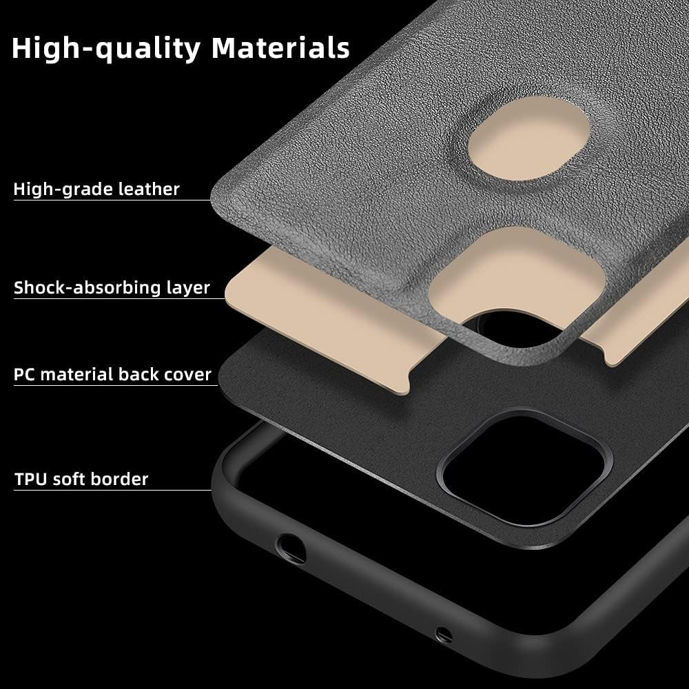 X-Level Google Pixel 4A Case (Not Fit 4A 5G),Anti-Scratch Premium Leather Soft TPU Bumper Shockproof Protective Phone Cover Case for Google Pixel 4A (Gray)  X-level   