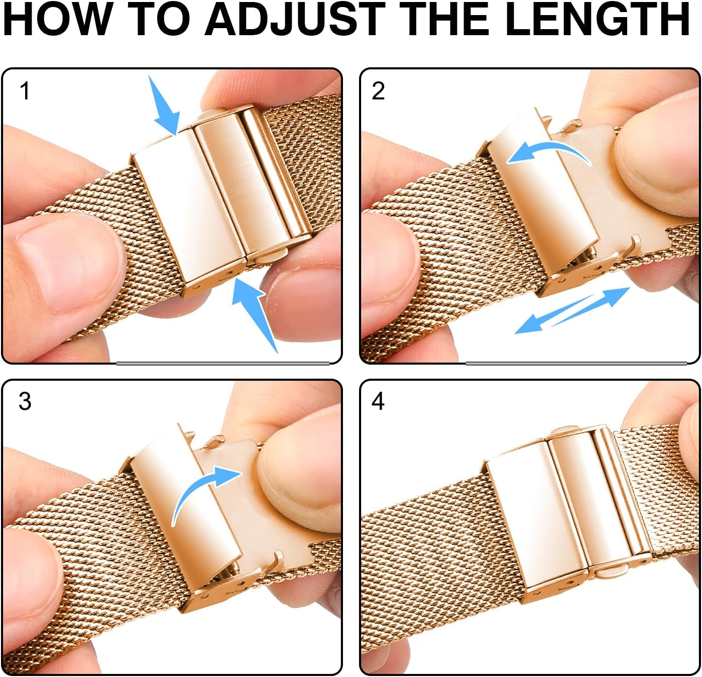 Compatible for Apple Watch Bands 38Mm / 40Mm / 41Mm for Iwatch Series 7, 6, 5, 4, 3, 2, 1, SE Sport Edition- Stainless Steel Mesh Adjustable Replacement Strap for Women / Men - Rose Gold  FUZVOL   