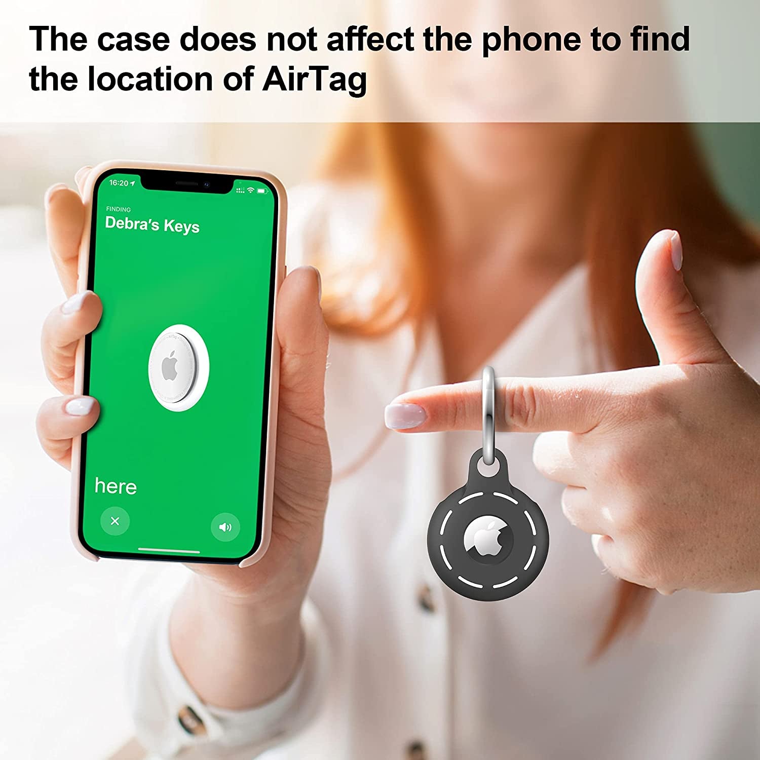 Migeec Airtag Holder Soft Silicone Airtag Case 4 Pack Airtag Keychain Accessories Easy to Attach to Wallets, Keys, Pet Collars, Luggage (Black Black)  MIGEEC   