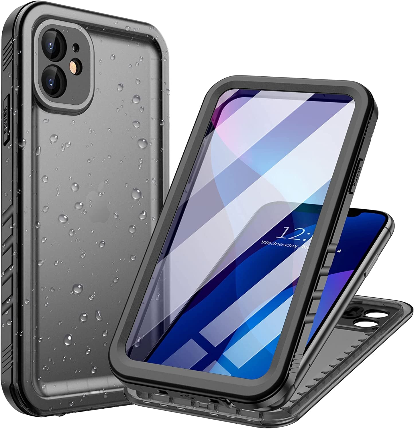 Cozycase Compatible with Iphone 14 plus Waterproof Case - Full Body Shockproof Dustproof Dropproof Built in Screen Protector Rugged Waterproof Case for Iphone 14 plus 6.7 Inch Pink  Cozycase Black Iphone 11（6.1''） 