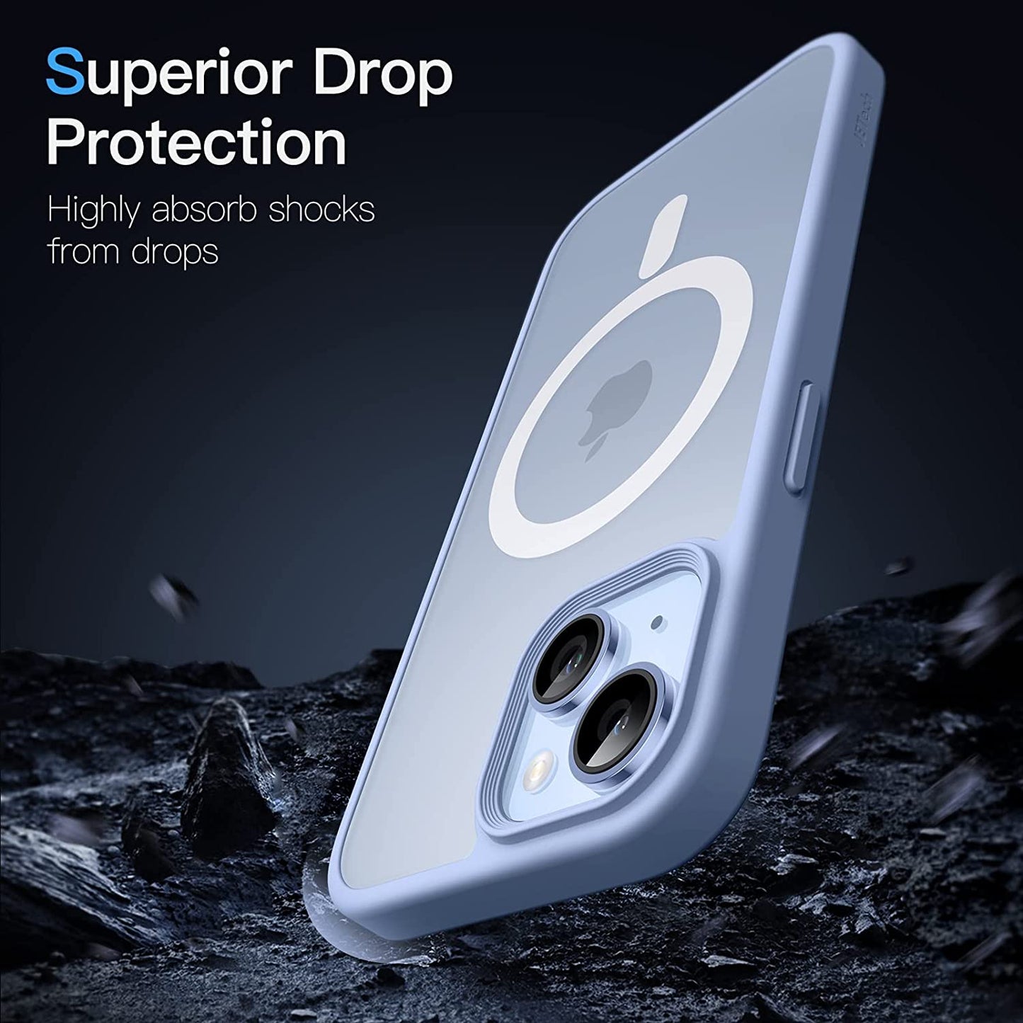 Jetech Magnetic Case for Iphone 14 6.1-Inch Compatible with Magsafe, Translucent Matte Back Slim Shockproof Phone Cover (Sky Blue)  JETech   