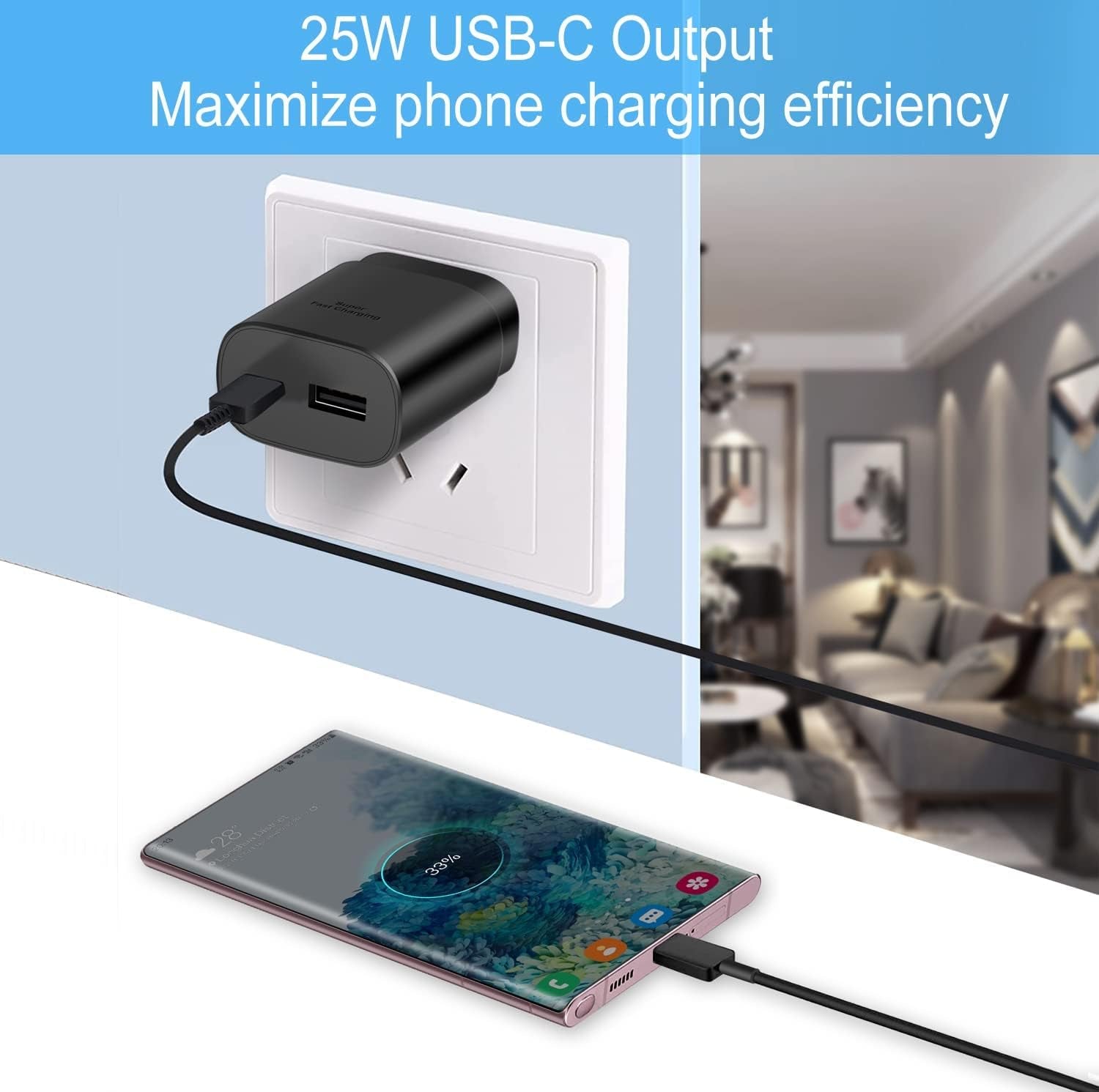 USB C Fast Charger, 25W Samsung Charger Fast Charging, Dual Port C Charger with 6FT Cable for Samsung Galaxy S23,S22, S22 Plus, S20/S21 Ultra Plus, Note 20/ Note 10 Plus,Pps Charger and Charger Cord  Shenzhen Hua Nantong Electronic Technology Co., Ltd   