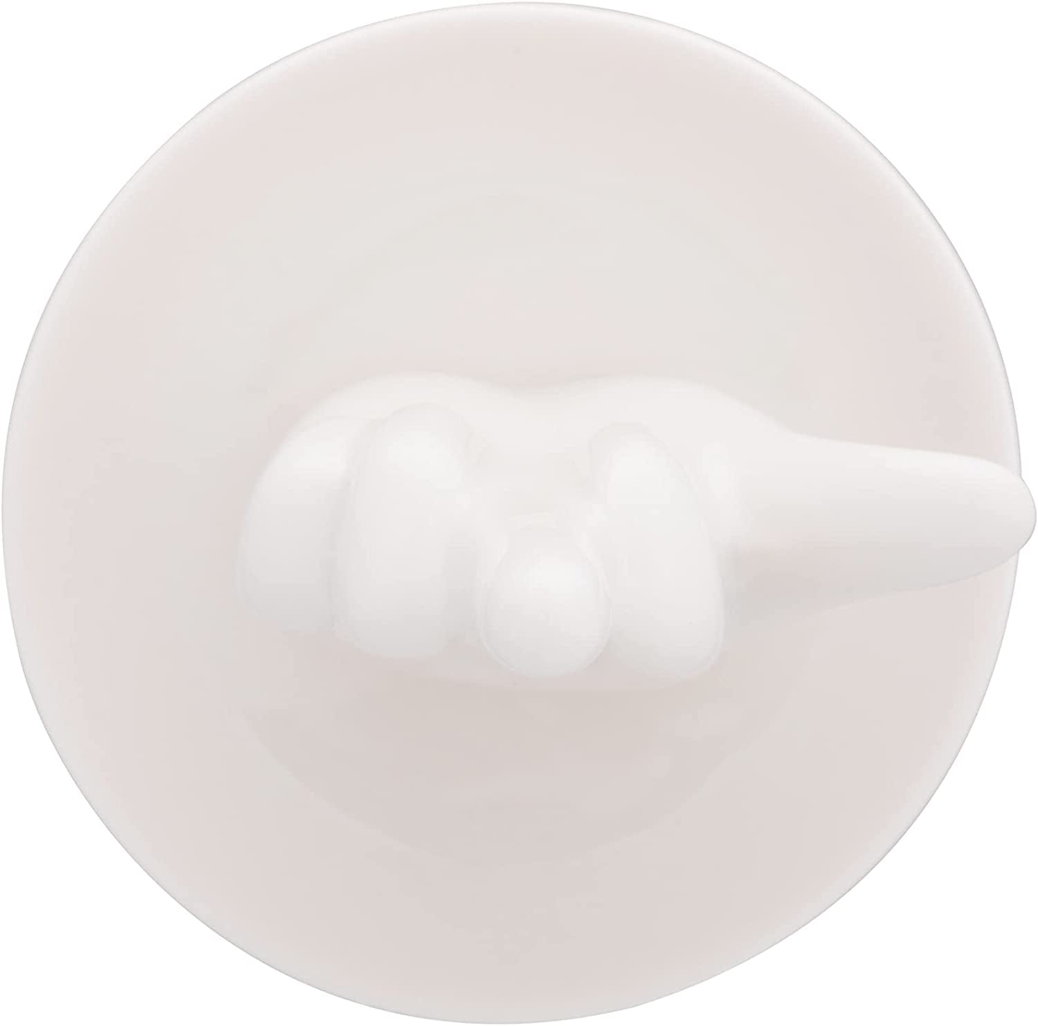 Stephanie Imports White Ceramic Middle Finger Jewelry Ring Dish Tray  Stephanie Imports   
