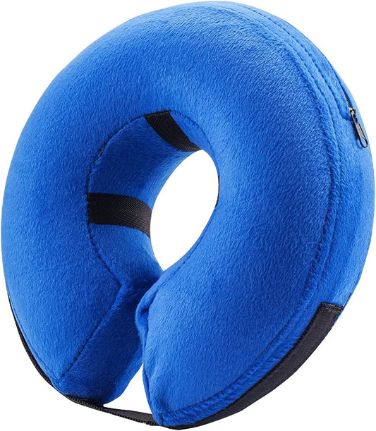 BENCMATE Protective Inflatable Collar for Dogs and Cats - Soft Pet Recovery Collar Does Not Block Vision E-Collar (Medium, Blue)  BENCMATE   