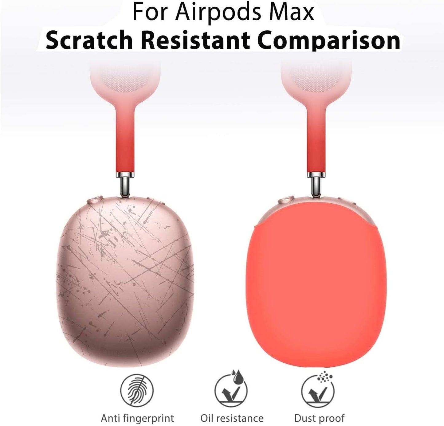 Ankasi Silicone Case Cover Compatible with Airpods Max,Soft Silicone Skin Cover Anti-Scratch Shock Resistant Shock-Absorbing Protective Case Kit for Apple Airpods Max 2020 (Red)  ANKASI   