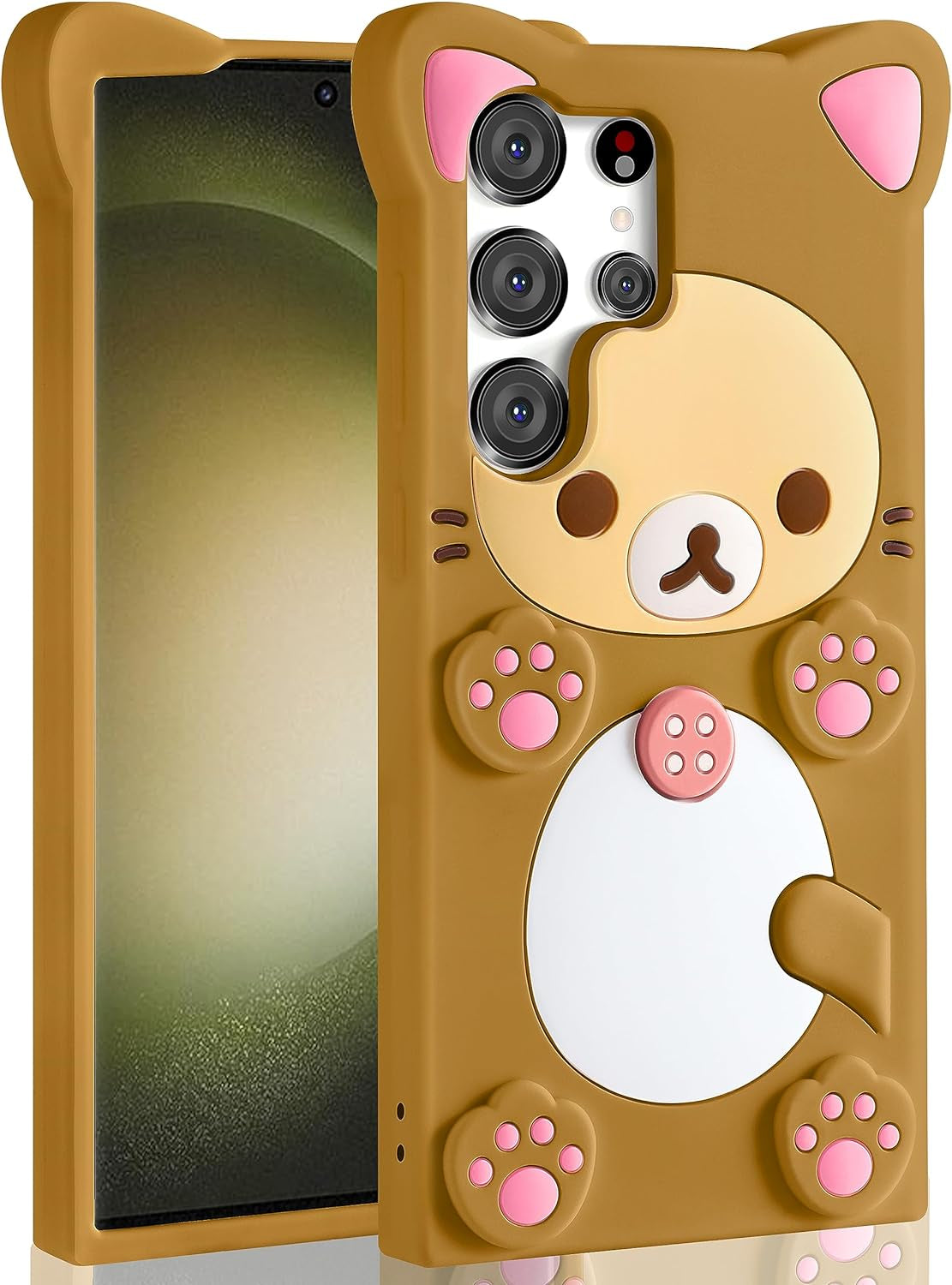 Stsnano Kawaii Phone Case for Samsung Galaxy A53 5G 6.5'' 3D Cute Cartoon Bear Phone Case Fashion Fun Cool Funny Bear Soft TPU Case for Samsung Galaxy A53 5G Silicone Cover for Women Girls Kids PK  STSNano Brown For Samsung Galaxy S23 Ultra 