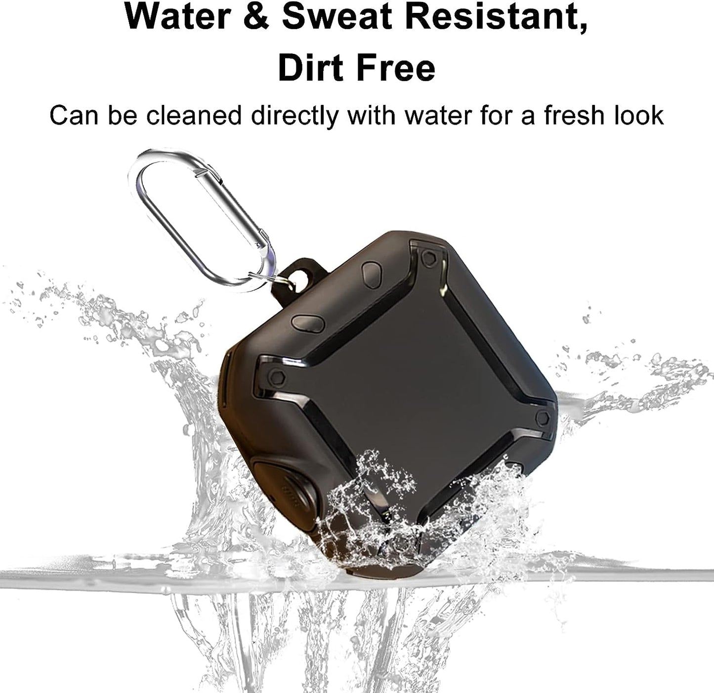 [Upgrade Secure Lock] Beats Fit Pro Case 2021, VAEKNVG Shock-Absorbing Protective Armor Cover for Beats Fit Pro Earbuds Accessories, TPU Hard Shell with Carabiner,Red  VAEKNVG   