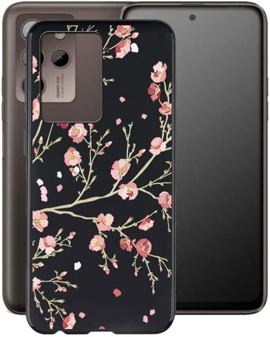 WIMSPEED Case for HTC U23 Pro (6.7"), Black Soft TPU Bumper Phone Case, Slim Shockproof Silicone Military Grade Drop Protective Shell for HTC U23 Pro - Camellia  WIMSPEED   