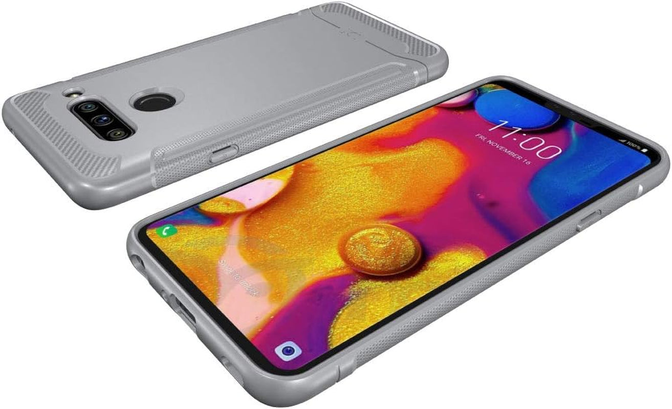TUDIA Rugged Fit Compatible with LG V40 Thinq (2018), [Linn] Shockproof Lightweight TPU Scratch Resistant Slim Fit Non Slip Protective Case Cover - Gray  TUDIA   