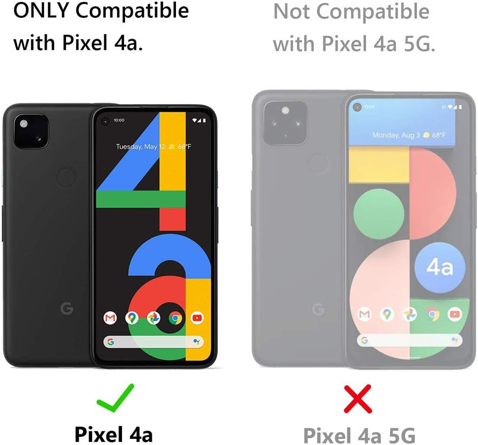 Teelevo Wallet Case for Google Pixel 4A [NOT Compatible with Pixel 4A 5G], Dual Layer Case with Card Slot Holder for Google Pixel 4A - Black  Teelevo   