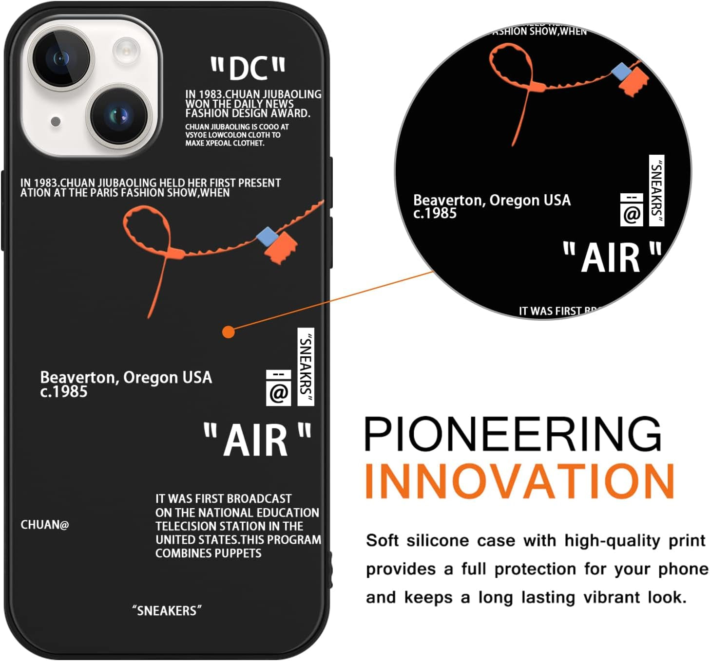 2 Pack Cool Phone Case for Iphone 13 Mini Case 5.4",Fashion Sports Shoes Brand Pattern Design, Creative Label Printed Black White Cover for Women Men Boys Girls,Soft TPU Cases for Iphone13 Mini, 1  LJX US   