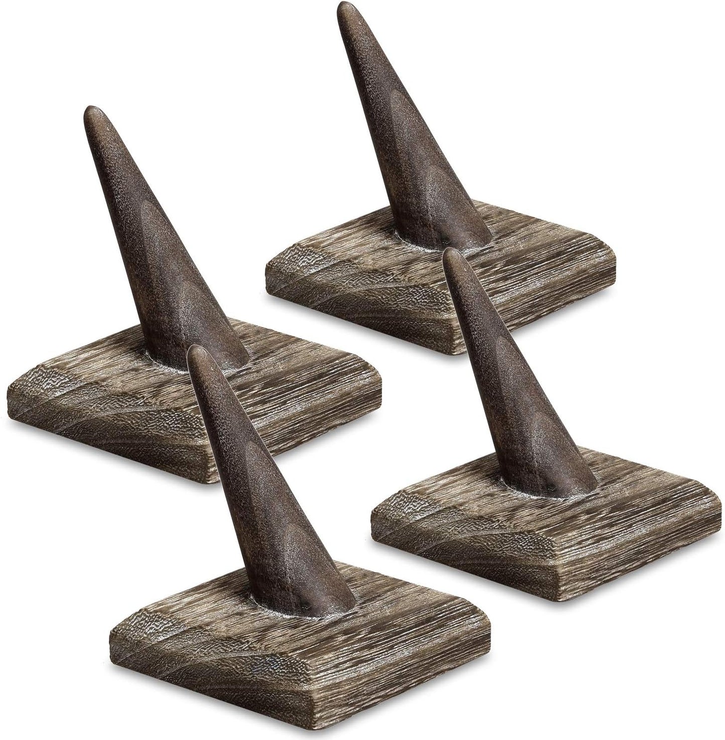 MOOCA 4 Pcs Set Finger Ring Stand Jewelry Display Holder Showcase Display Drawer Ring Storage Jewelry Display Stands for Shows, 2 1/2" W X 2 1/2" D X 2 3/4" H, Brown  MOOCA Coffee  