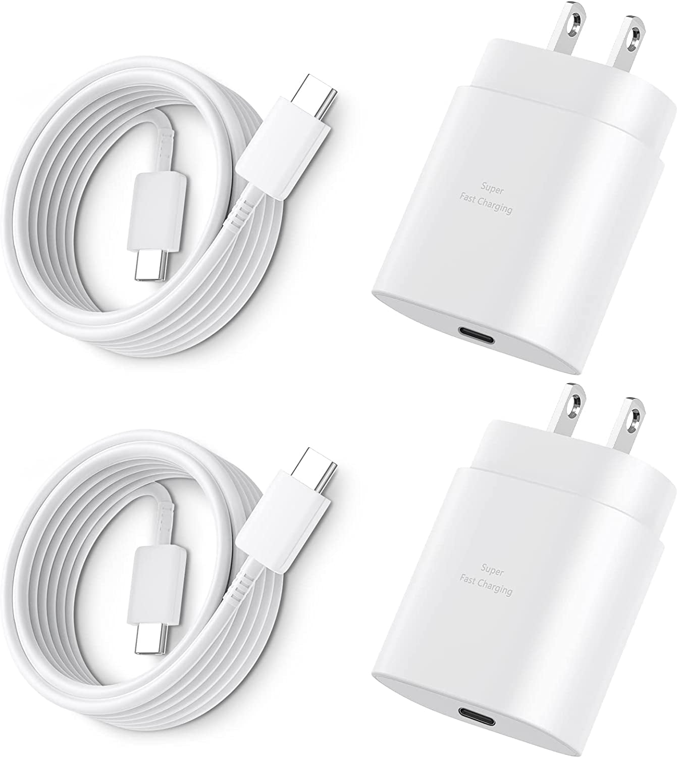 Super Fast Charger Type C, 25W USB C Wall Charger for Samsung Galaxy S23 Ultra/S23/S23+/S22/S22 Ultra/S22+/S21 Ultra/S20 Ultra/Note 20/Note 10/Z Fold 3 with 10FT Cable 2Pack  SHENZHEN XUAN YANG TECHNOLOGY CO LTD White 6FT 