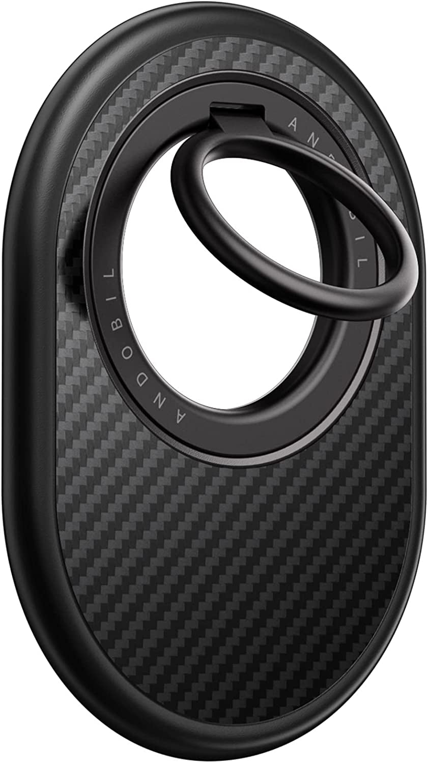 [2023 Newest] Andobil Easyfly Magnetic Phone Grip [Strongest Magnet Power] Gym Cell Phone Finger Ring Holder Compatible with Magsafe Iphone 14 Pro Max 14 13 12, Rotate Kickstand, Carbon Fiber Design  andobil   