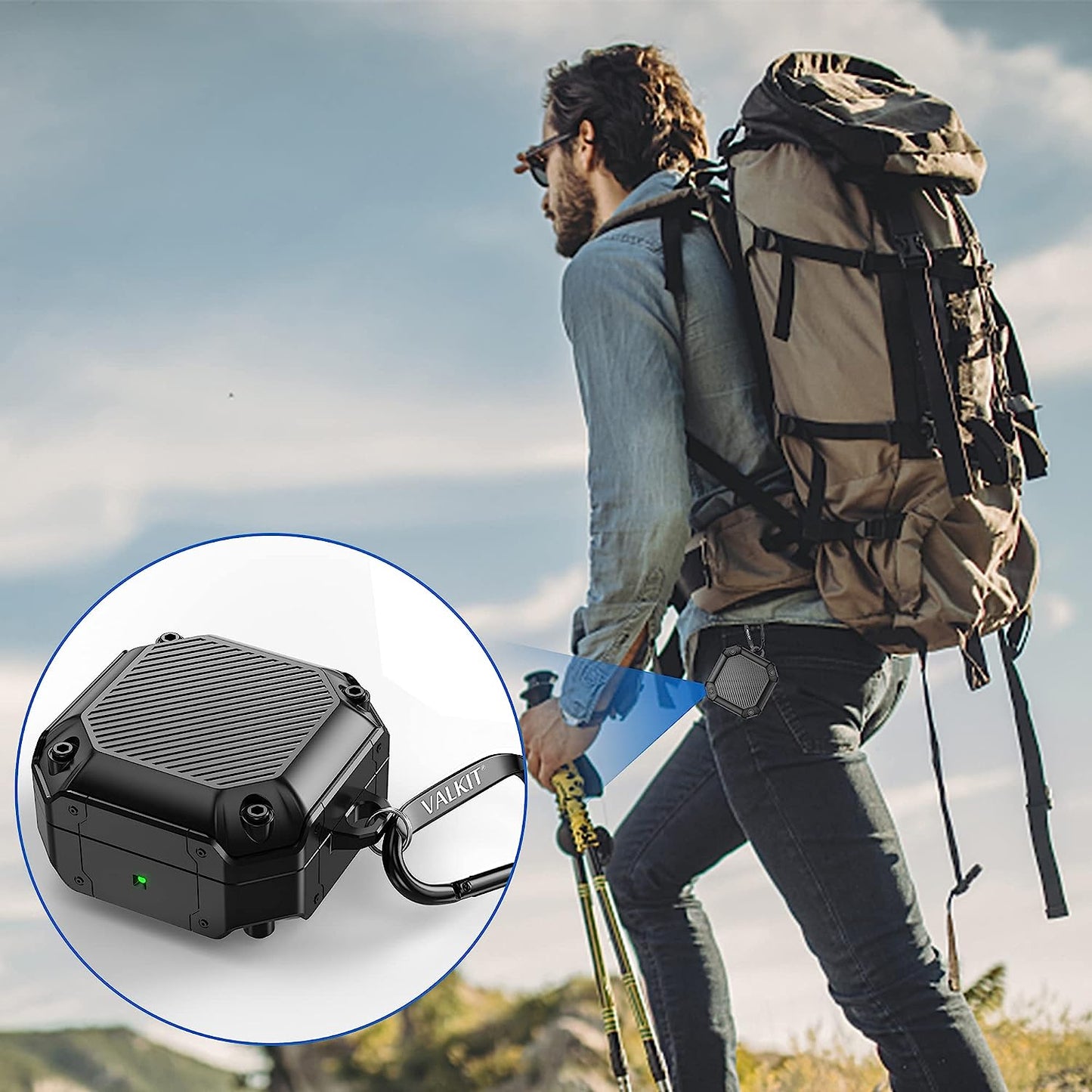 Valkit Compatible Samsung Galaxy Buds 2 Pro Case/Galaxy Buds Pro/2/Live Case Cover, Cool Military Full Body Shockproof Case with Keychain for Men Women Samsung Earbuds Protective Skin, Black  VKT   