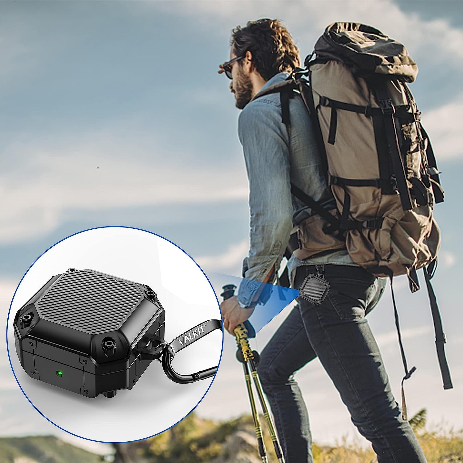 Valkit Compatible Samsung Galaxy Buds 2 Pro Case/Galaxy Buds Pro/2/Live Case Cover, Cool Military Full Body Shockproof Case with Keychain for Men Women Samsung Earbuds Protective Skin, Black  VKT   