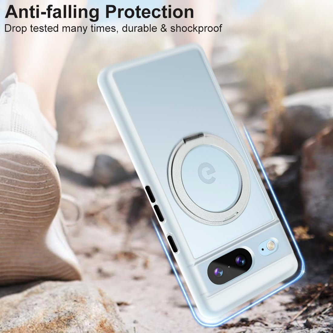 MALEWOLF for Google Pixel 8 Case Compatible with Magsafe [Built-In Invisible Kickstand] TPU Shockproof Sturdy Thin Matte Translucent Cover Protective Phone Case for Pixel 8 5G (Frosted Clear)  MALEWOLF   