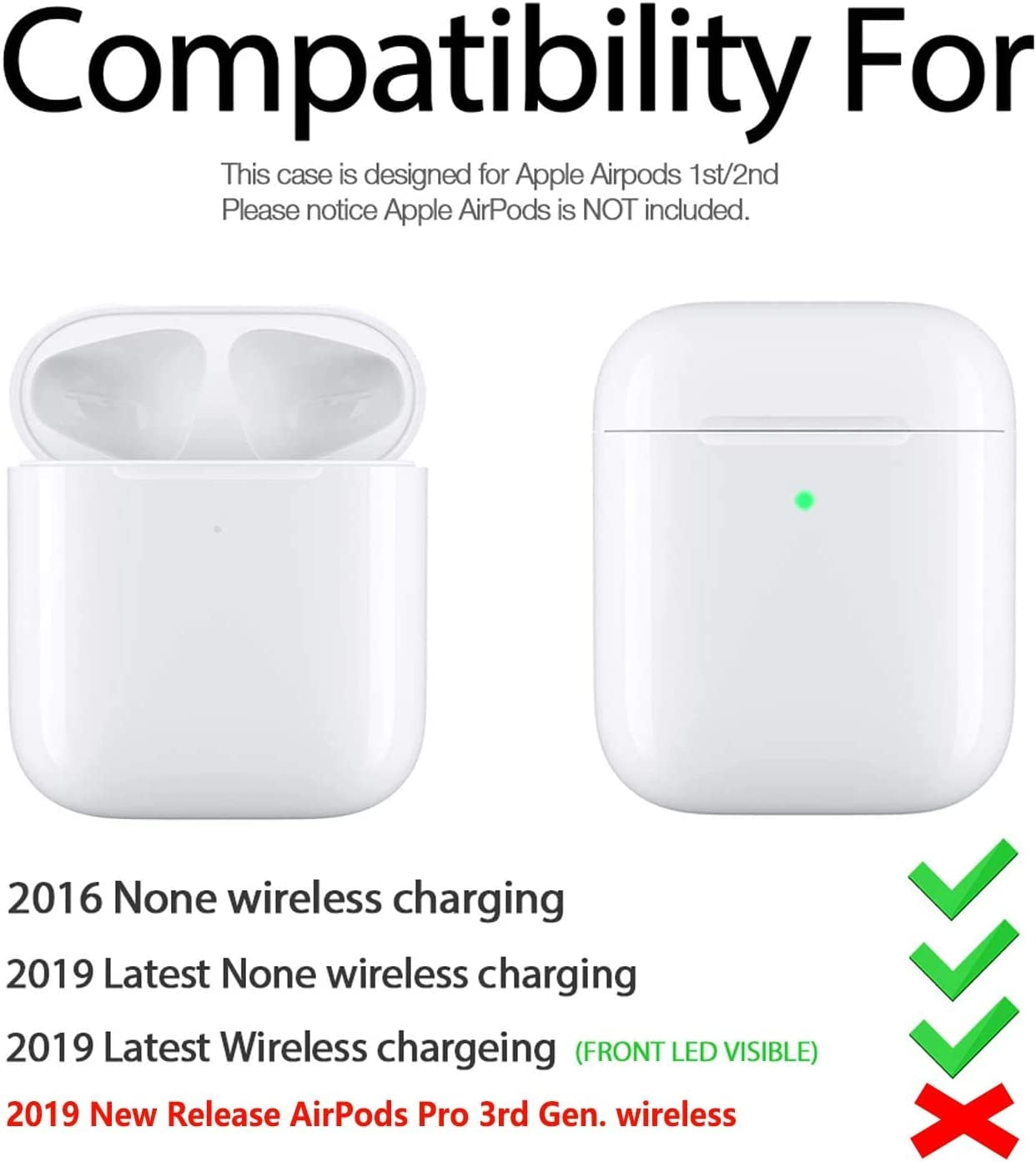 Hamile Cover Compatible with Airpods Case, Soft Silicone Protective Covers Skin (Front LED Visible) Designed for Airpod 2/ Airpod 1 Cases with Keychain Accessories, Women Girls Men Boys,Rose  Hamile   