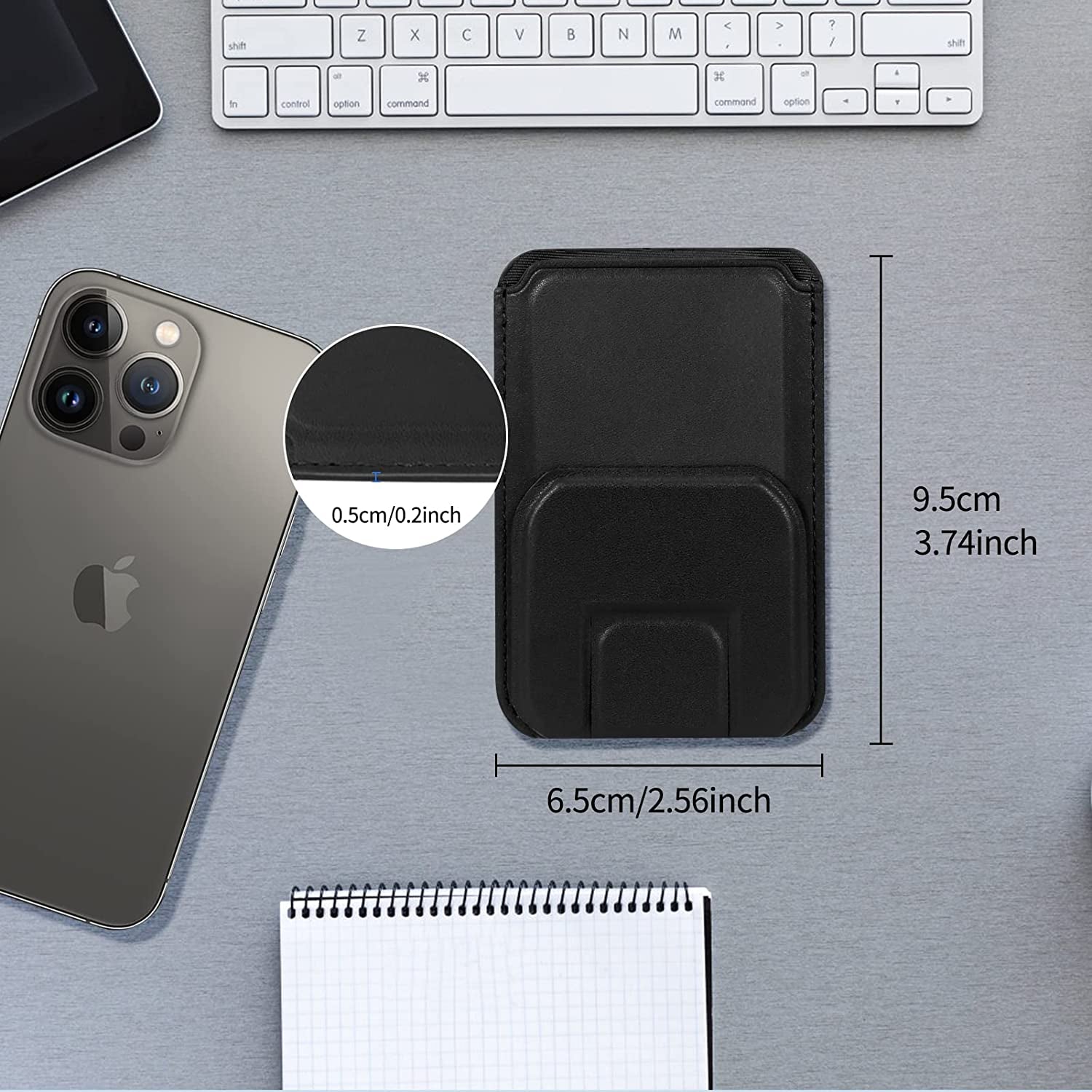 FYY Card Holder for Back of Phone, Stick on Wallet Magsafe Upgrade Strong Magnetic Stand Phone Sleeve, Detachable Phone Card Holder Compatible with Iphone 12/13/14 Pro|Pro MAX, Max 2 Cards, Black  GUANGZHOU WENYI COMMUNICATION EQIPMENT CO.,LTD   