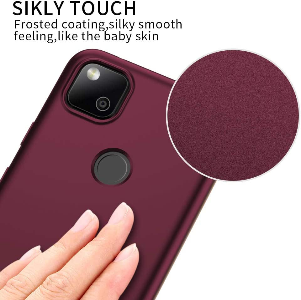 X-Level Google Pixel 4A Case Slim Fit Mobile Phone Case [Guardian Series] Soft TPU Matte Finish Ultra-Thin Light Protective Cell Phone Back Cover for Google Pixel 4A-Wine Red  pipilu   