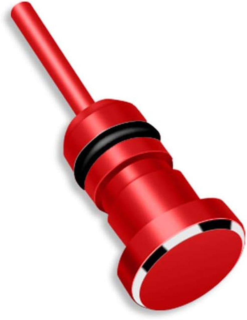 MOHALIKO anti Dust Plugs, Dust Port Covers, Earphone 3.5Mm AUX Jack Connector anti Dust Plug Card Removal Pin for Phone Black  MOHALIKO Red  