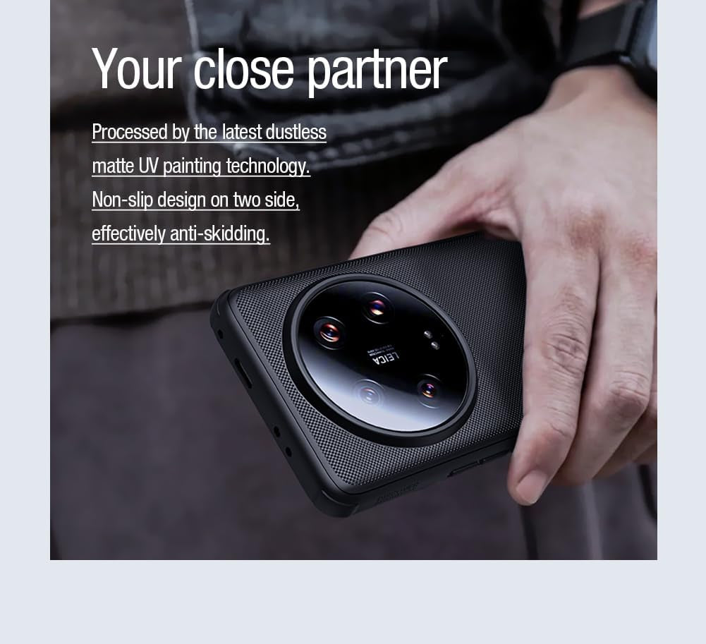 Teroxa Magnetic Case for Xiaomi Mi 13 Ultra【Compatible with Magsafe】 Slim Fit Dotted Frosted Matte PC Back Cover TPU Bumper (Black)  teroxa   