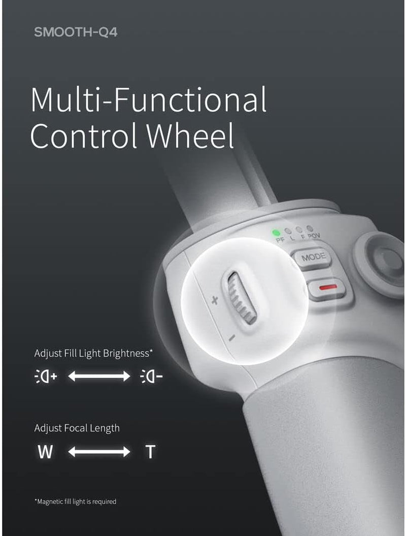 Zhiyun Smooth Q4 Combo 3-Axis Handheld Gimbal Stabilizer with Carry Bag, Built-In Extension Rod, for Smartphone Portable and Foldable Vlogging Stick, Compatible with Iphone 14 13 Pro Max Android  ZHIYUN   